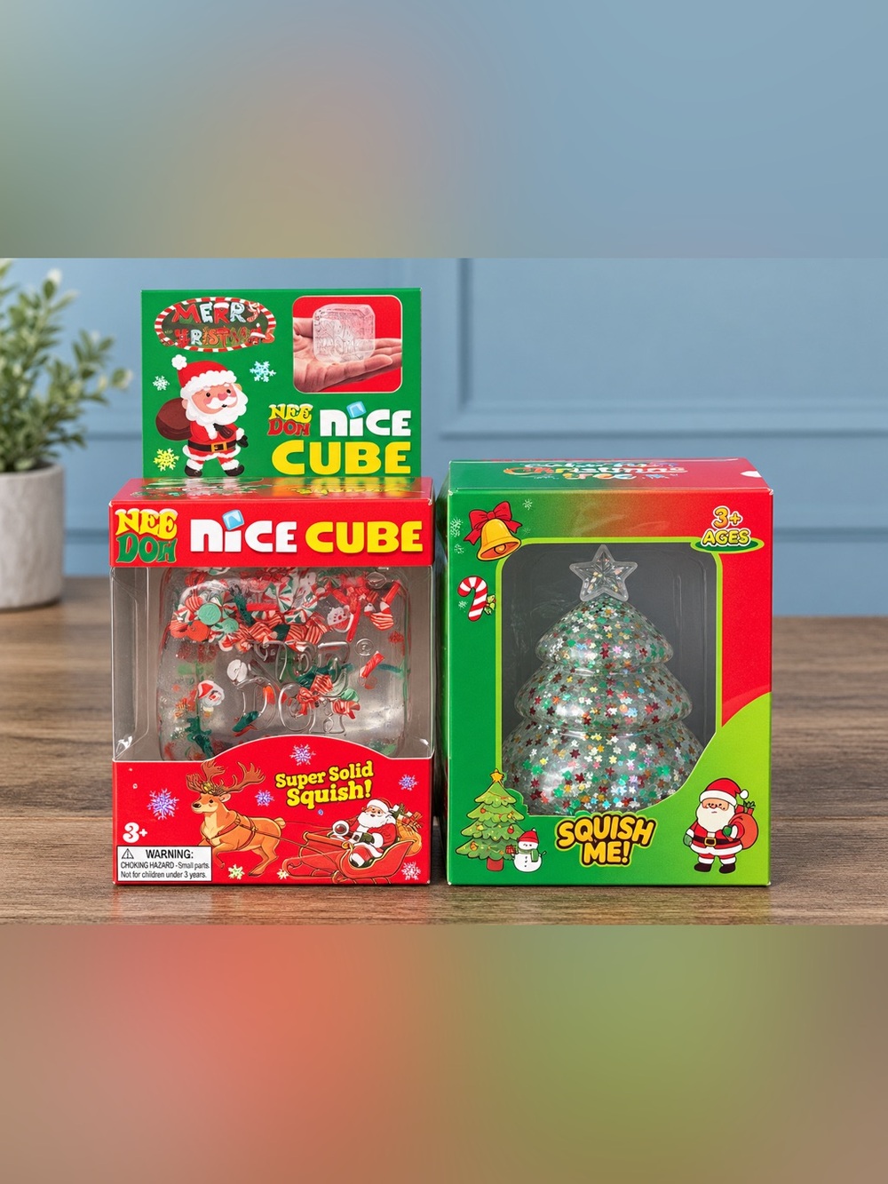 Christmas NeeDoh Nice Cube and Christmas Tree- Set of 2